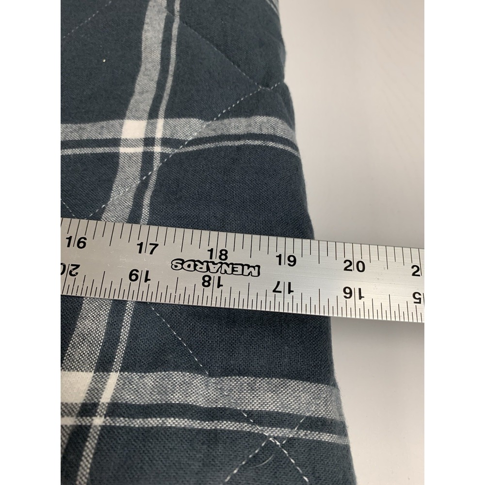 The Company Store Slate Blue and White Plaid Quilted Pillow Sham - Picture 9 of 9